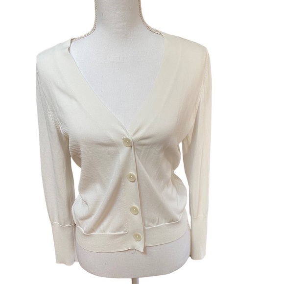 Leith white cardigan, size small, Rayon/Nylon blend, great condition, - Picture 5 of 9